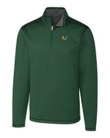 Miami Hurricanes Cutter & Buck Evergreen Reversible Mens Overknit Hunter Green Mannequin
