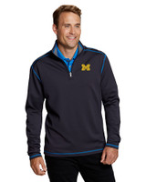 Michigan Wolverines Cutter & Buck Evergreen Reversible Overknit Liberty Navy Front