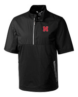 Nebraska Cornhuskers Cutter & Buck Fairway Short-Sleeve Half-Zip Jacket Black Mannequin