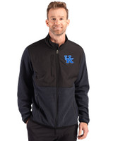 Kentucky Wildcats Cutter & Buck Hunts Point Recycled Fleece Mens Hybrid Full Zip Jacket
 Black Front