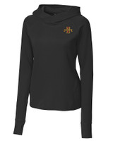 Iowa State Cyclones Cutter & Buck Womens Traverse Sweatshirt Hoodie Black Mannequin