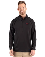 Arkansas Razorbacks Cutter & Buck Prospect Recycled Featherlight Stretch Mens Big & Tall Quarter Zip Black Front