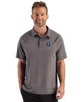 Georgetown Hoyas Cutter & Buck Prospect Recycled Featherlight Stretch Mens Sport Polo Elemental Grey Front