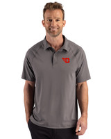 Dayton Flyers Cutter & Buck Prospect Recycled Featherlight Stretch Mens Sport Polo Elemental Grey Front