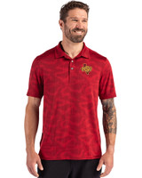 Midwestern State Mustangs Cutter & Buck Coastline Recycled Double Peached Camo Print Mens Polo Cardinal Red Front