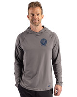 UC Davis - Cutter & Buck Prospect Recycled Featherlight Stretch Mens Hooded Pullover Elemental Grey Front