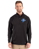 Indiana State Sycamores Cutter & Buck Prospect Recycled Featherlight Stretch Mens Quarter Zip Black Front