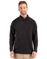 Arkansas Razorbacks Cutter & Buck Prospect Recycled Featherlight Stretch Mens Quarter Zip Black Front