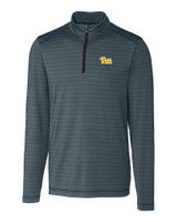 Pitt Panthers Cutter & Buck Holman Stripe Half Zip Black Heather Mannequin