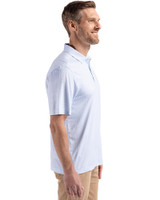 Los Angeles Chargers Mono Cutter & Buck Pike Recycled Diamond Dot Print Mens Big & Tall Polo Atlas Light Blue Side