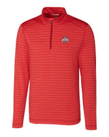 Ohio State Buckeyes- Cutter & Buck Holman Stripe Half Zip Cardinal Red Heather Mannequin