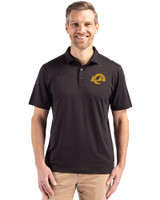 Los Angeles Rams- Cutter & Buck Coastline Recycled Double Peached Mens Polo Black Front