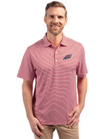 Philadelphia Eagles Americana - Cutter & Buck Forge Recycled Double Stripe Four-Way Stretch Mens Big & Tall Polo Cardinal Red/White Front