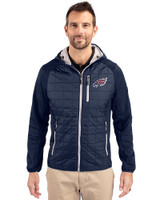 Philadelphia Eagles Americana - Cutter & Buck Rainier Recycled Insulated Hybrid Puffer Mens Full Zip Jacket Dark Navy Front