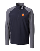 Syracuse Orange Cutter & Buck Response Lightweight Hybrid Quarter Zip Mens Pullover Windbreaker Liberty Navy Mannequin