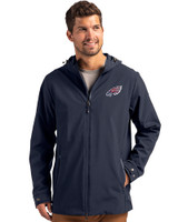 Philadelphia Eagles Americana - Cutter & Buck Camano Recycled Everyday Stretch Water Resistant Mens Full Zip Jacket Navy Blue Front