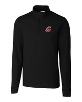 Washington State Cougars Cutter & Buck Advantage Mens Zip Mock Black Mannequin