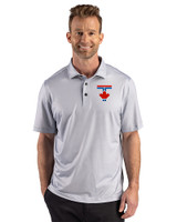 Toronto Blue Jays City Connect Cutter & Buck Pike Recycled Lattice Print Mens Big & Tall Polo Elemental Grey Front