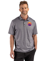 Colorado Rockies City Connect- Cutter & Buck Pike Recycled Lattice Print Mens Big & Tall Polo Black Front