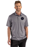 NY Mets City Connect Cutter & Buck Pike Recycled Lattice Print Mens Polo Black Front