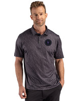 NY Mets City Connect Cutter & Buck Pike Recycled Fern Print Mens Polo Black Front