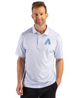 Arizona Diamondbacks Mono Cutter & Buck Pike Recycled Fern Print Mens Polo Atlas Light Blue Front