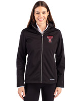 Texas Tech Red Raiders Cutter & Buck Evoke Recycled HoneycombFleece Womens Full Zip Jacket Black Front