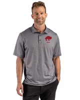 Buffalo Bills Historic Cutter & Buck Pike Recycled Lattice Print Mens Polo Black Front