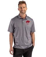 Buffalo Bills Historic Cutter & Buck Pike Recycled Lattice Print Mens Big & Tall Polo Black Front