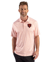 Chicago Bears Historic Cutter & Buck Pike Recycled Fern Print Mens Polo College Orange Front