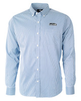 Seattle Seahawks Cutter & Buck Versatech Pinstripe Stretch Mens Big and Tall Dress Shirt Indigo Mannequin