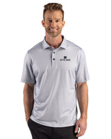 Notre Dame Fighting Irish Cutter & Buck Pike Recycled Lattice Print Mens Big & Tall Polo Elemental Grey Front
