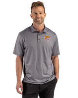 Bethune-Cookman Wildcats Cutter & Buck Pike Recycled Lattice Print Mens Big & Tall Polo Black Front