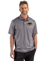 Wisconsin-Milwaukee Panthers Cutter & Buck Pike Recycled Lattice Print Mens Big & Tall Polo Black Front