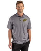 Baldwin Wallace Yellow Jackets Cutter & Buck Pike Recycled Lattice Print Mens Big & Tall Polo Black Front