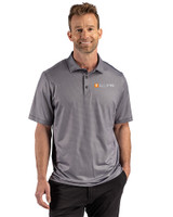 Tennessee Volunteers Alumni Cutter & Buck Pike Recycled Lattice Print Mens Big & Tall Polo Black Front