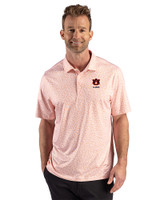 Auburn Tigers Alumni Cutter & Buck Pike Recycled Fern Print Mens Polo College Orange Front