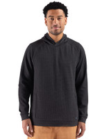 Cutter & Buck Drift Epic Versatility Recycled Textured Knit Mens Big & Tall Hooded Pullover Black Front