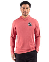 Arizona Cardinals NFL Helmet Cutter & Buck Adapt Recycled Soft Knit Stripe Mens Hooded Pullover Cardinal Red Heather Front