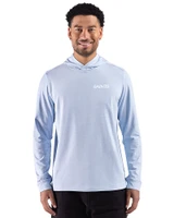 New Orleans Saints Monochromatic Cutter & Buck Adapt Recycled Soft Knit Stripe Mens Hooded Pullover Atlas Heather/White Front