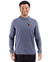 Houston Texans - Cutter & Buck Adapt Recycled Soft Knit Stripe Mens Big & Tall Hooded Pullover Navy Blue Heather Front
