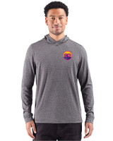 Colorado Rockies City Connect- Cutter & Buck Adapt Recycled Soft Knit Stripe Mens Hooded Pullover Black Heather Front