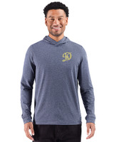 Los Angeles Dodgers City Connect- Cutter & Buck Adapt Recycled Soft Knit Stripe Mens Hooded Pullover Navy Blue Heather Front