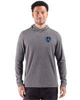 Sporting Kansas City 91���� Adapt Recycled Soft Knit Stripe Mens Hooded Pullover Black Heather Front
