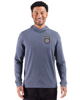 San Diego FC Cutter & Buck Adapt Recycled Soft Knit Stripe Mens Hooded Pullover Navy Blue Heather Front