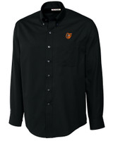 Baltimore Orioles Cutter & Buck Epic Easy Care Fine Twill Mens Big and Tall Dress Shirt Black Mannequin