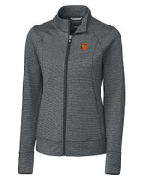 Baltimore Orioles Cutter & Buck Shoreline Heathered Womens Full Zip Jacket Charcoal Heather Mannequin