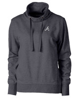 Atlanta Braves Cutter & Buck Saturday Cotton Blend Womens Funnel Neck Sweatshirt Charcoal Heather Mannequin