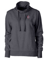 Chicago Cubs Cutter & Buck Saturday Cotton Blend Womens Funnel Neck Sweatshirt Charcoal Heather Mannequin