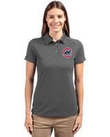 Chicago Cubs Cutter & Buck Advantage Eco Tri-Blend Pique Womens Polo Elemental Grey Front